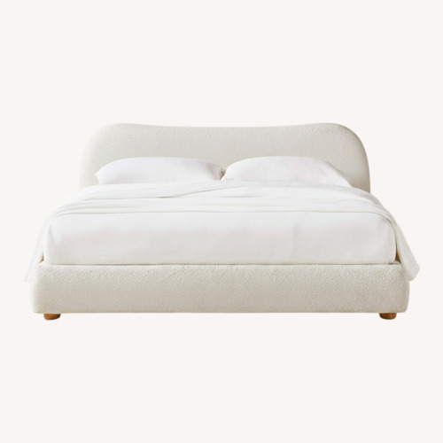 Used CB2 Diana White Boucle King Bed  for sale on AptDeco
