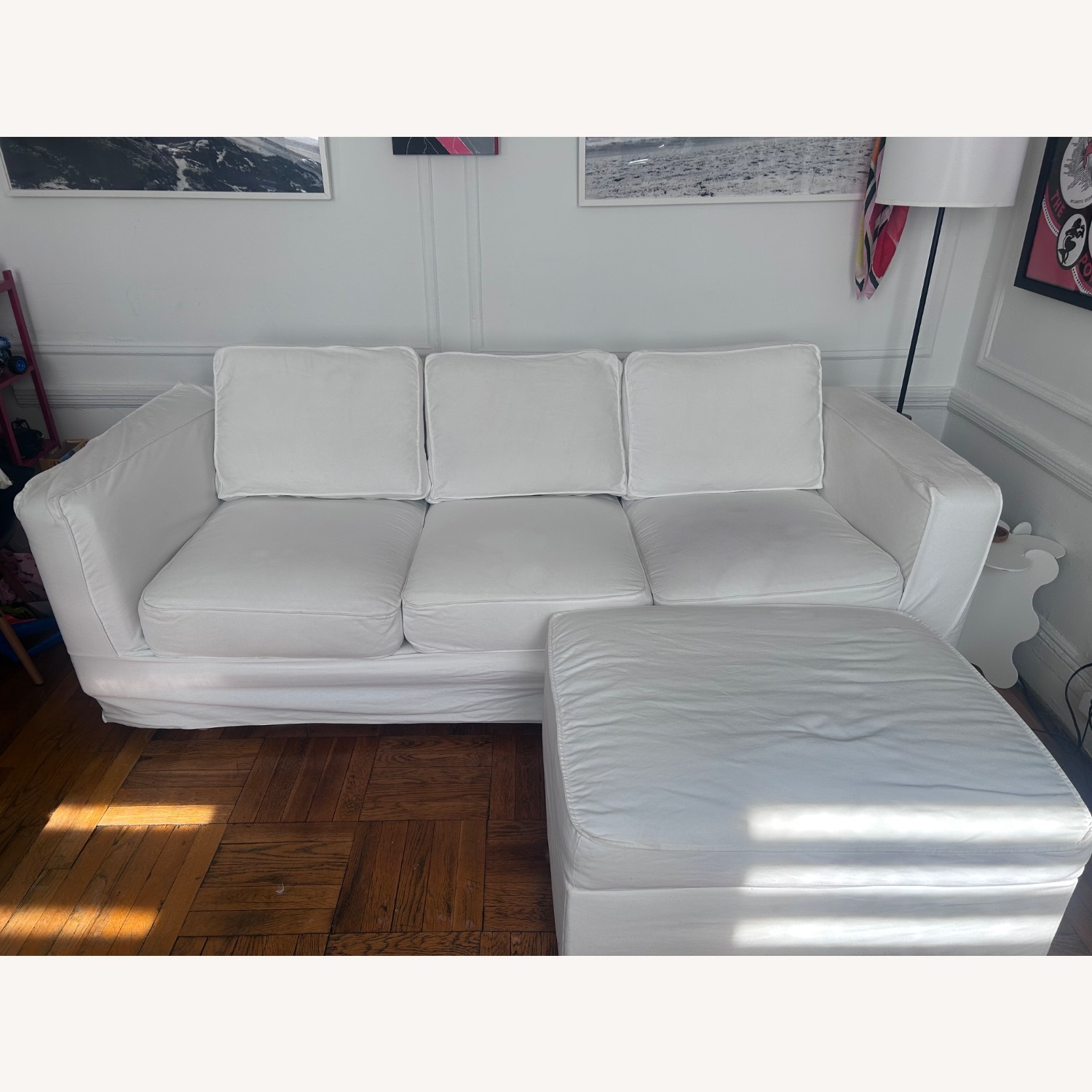 IKEA Norsborg Sofa + Kivik Storage Ottoman - image-1