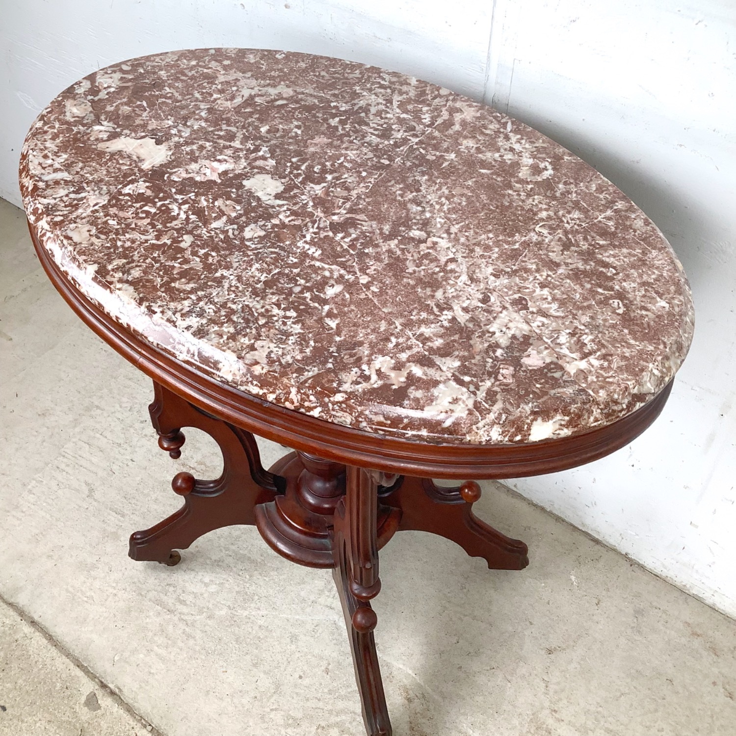 Traditional Marble Top Accent Table - image-5