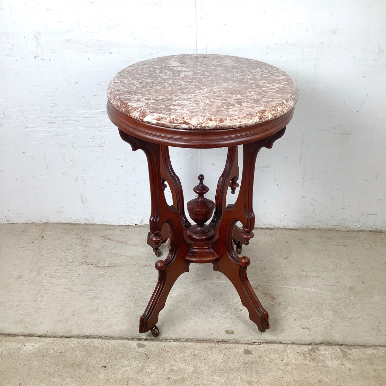 Traditional Marble Top Accent Table - image-14