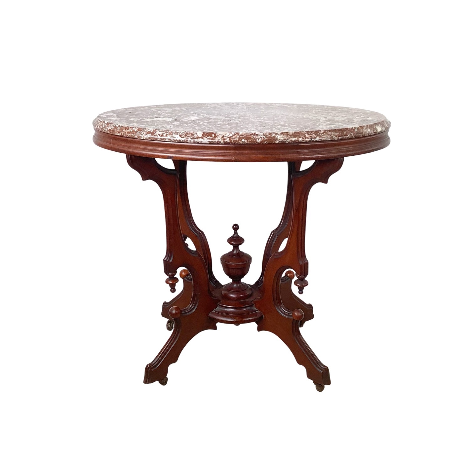 Traditional Marble Top Accent Table - image-1
