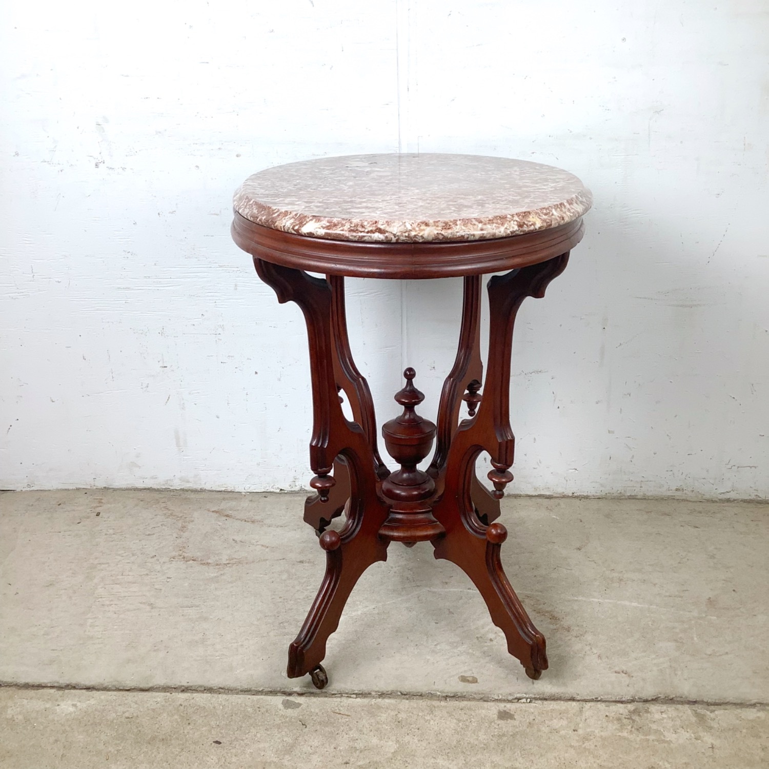 Traditional Marble Top Accent Table - image-17