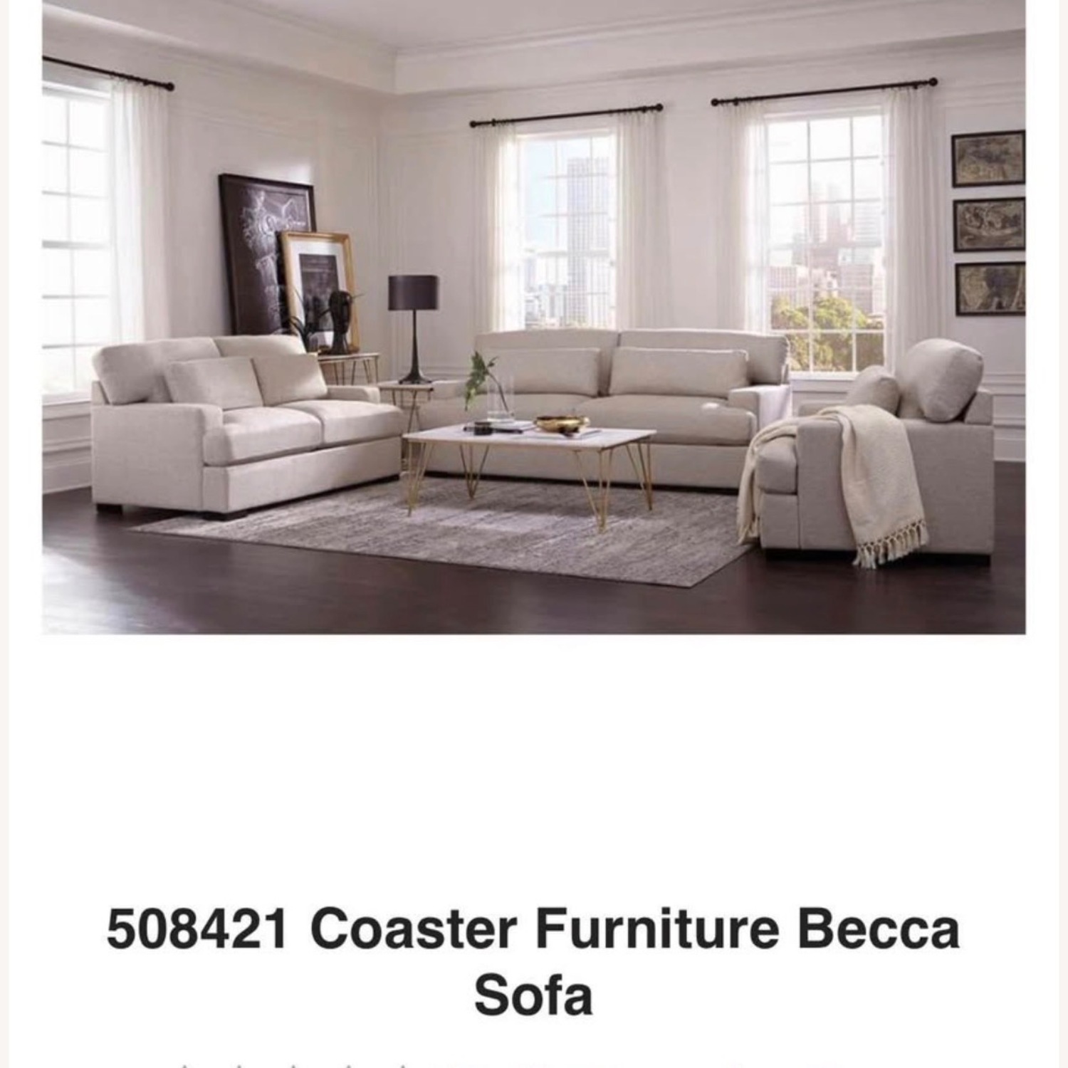 Becca Natural Linen 3+ Seater Sofa - image-3