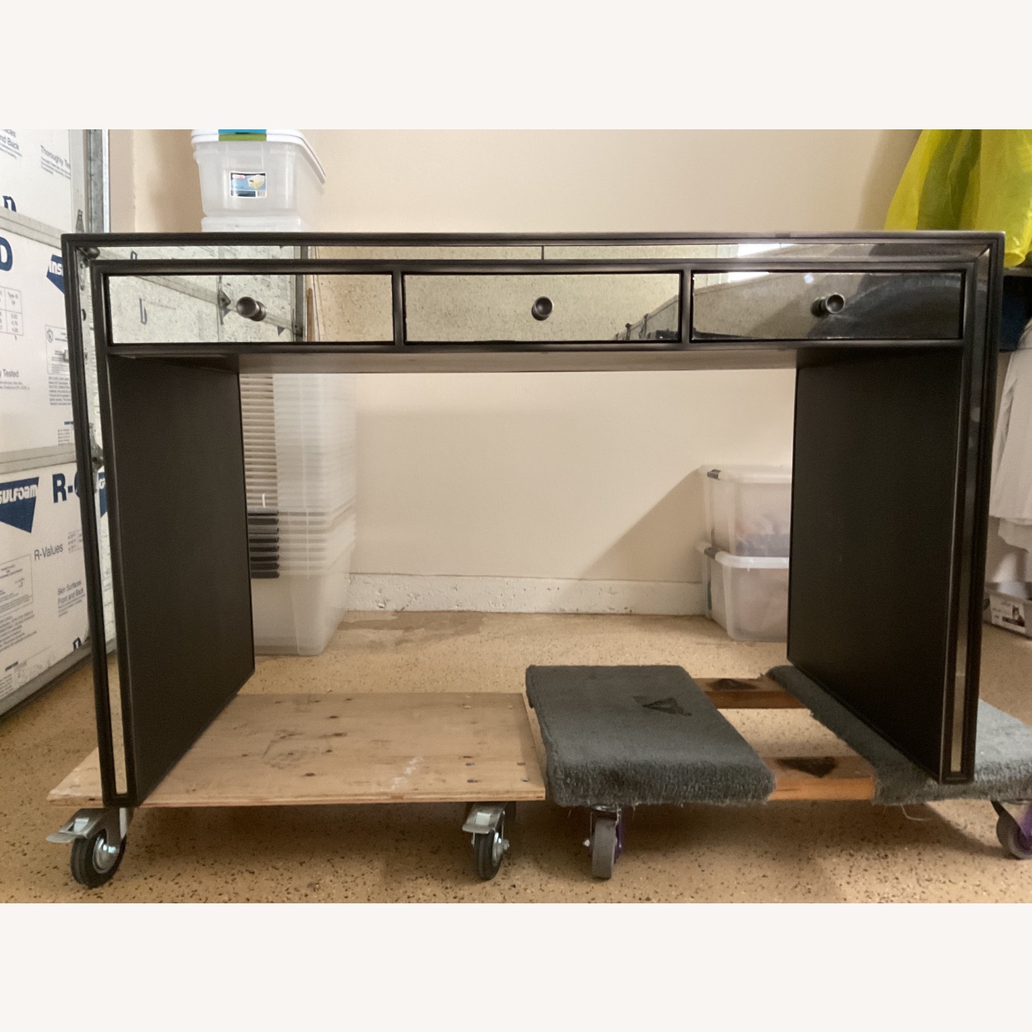 Restoration Hardware Strand Mirrored Glass Desk - image-1