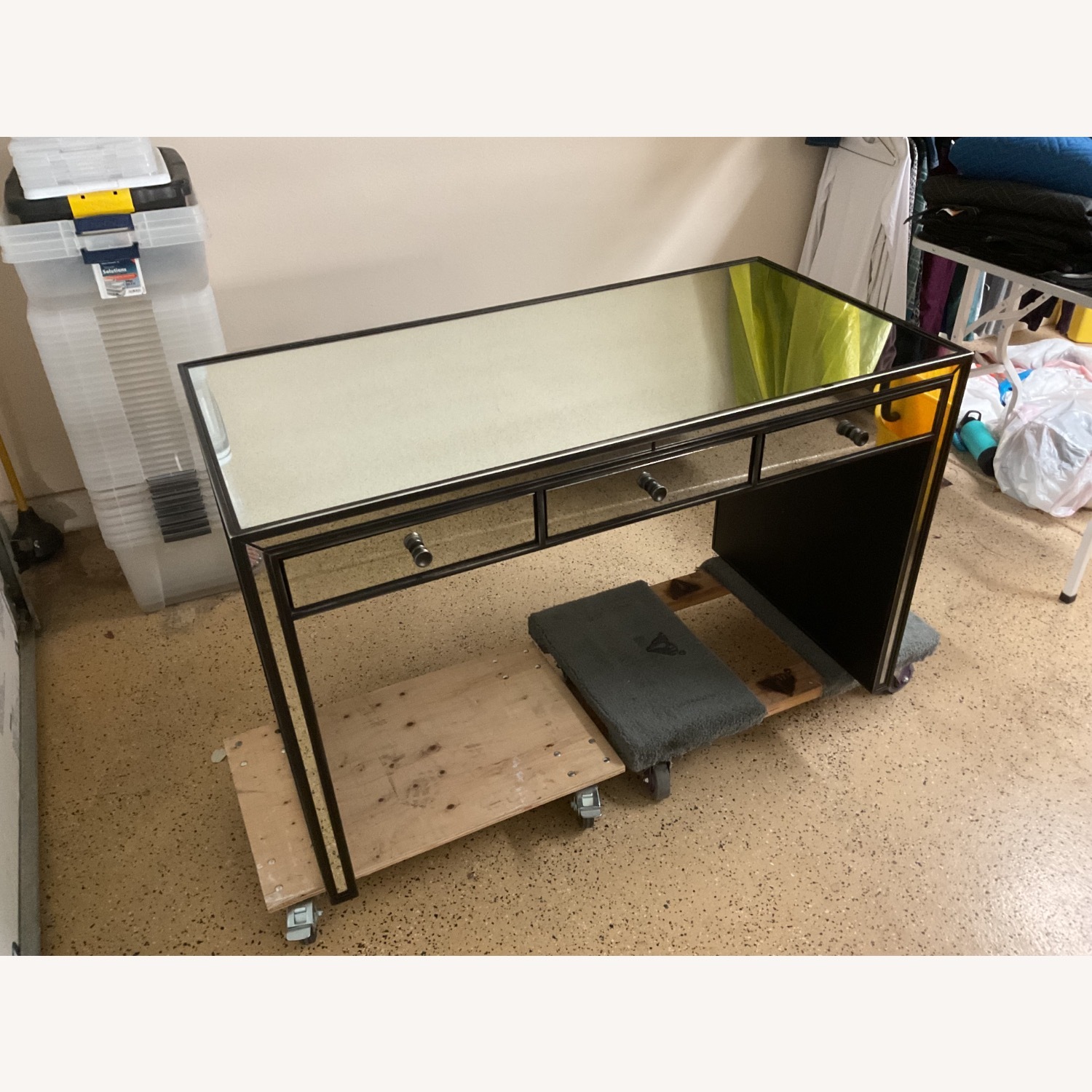 Restoration Hardware Strand Mirrored Glass Desk - image-3