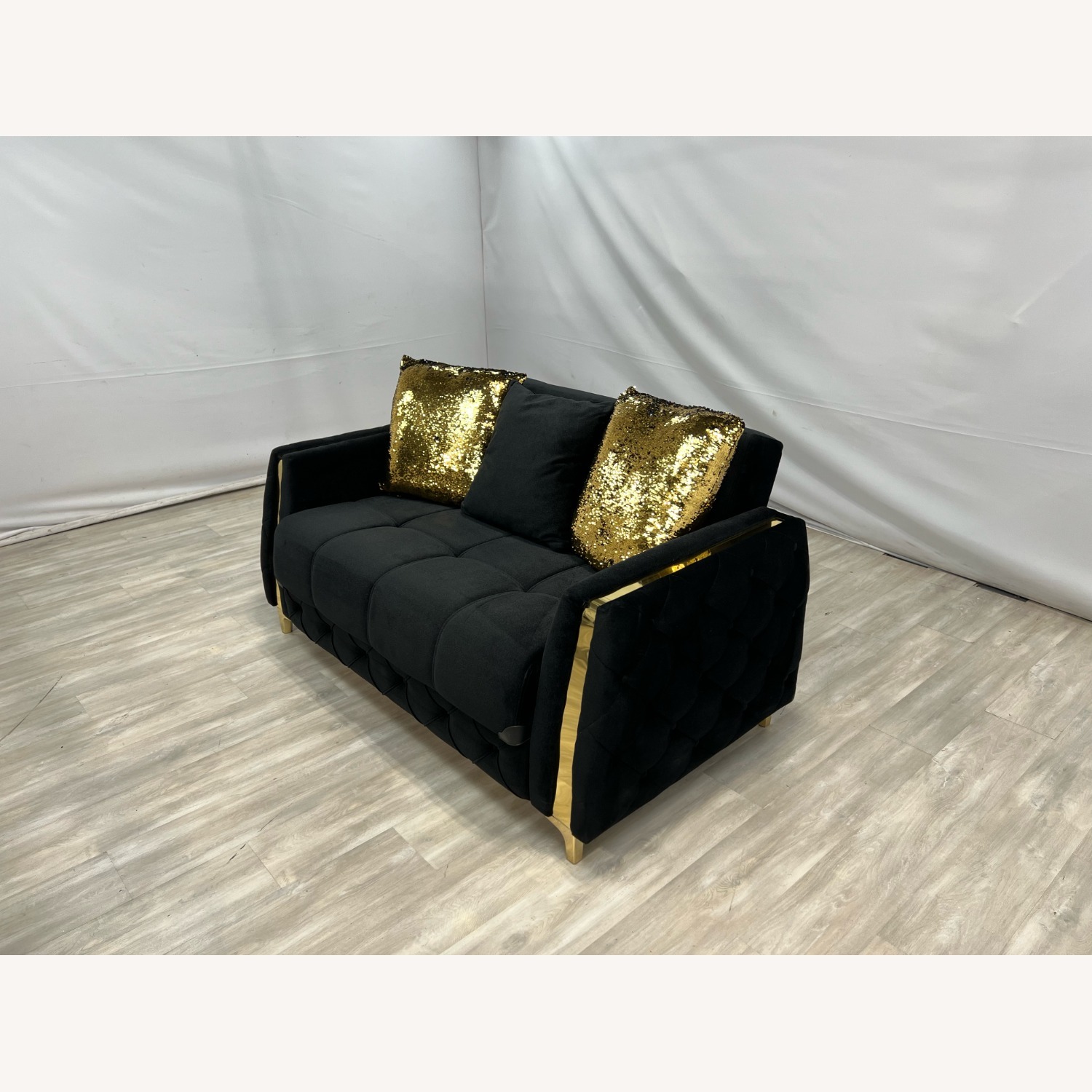 Latitude Run Lust Modern Style Loveseat In Black - image-4