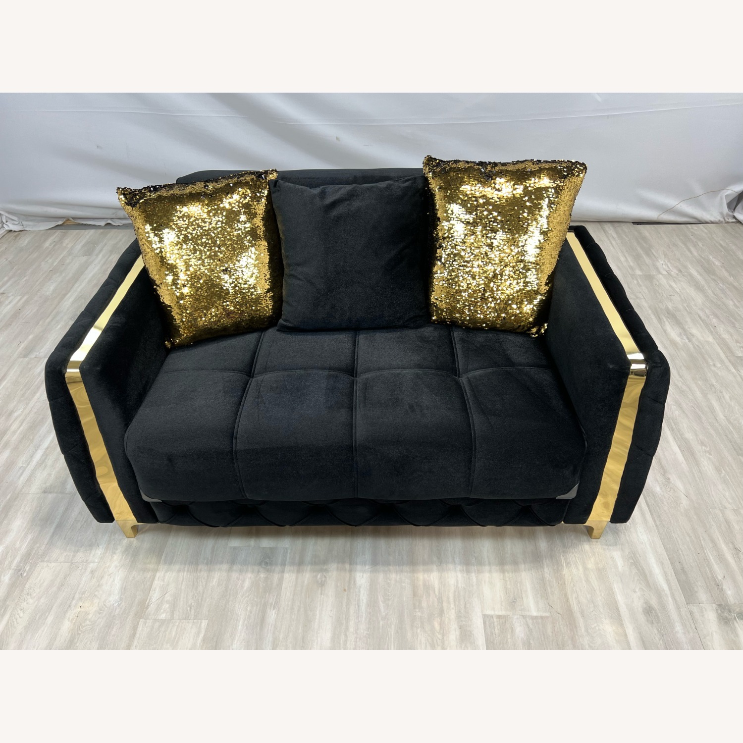 Latitude Run Lust Modern Style Loveseat In Black - image-1