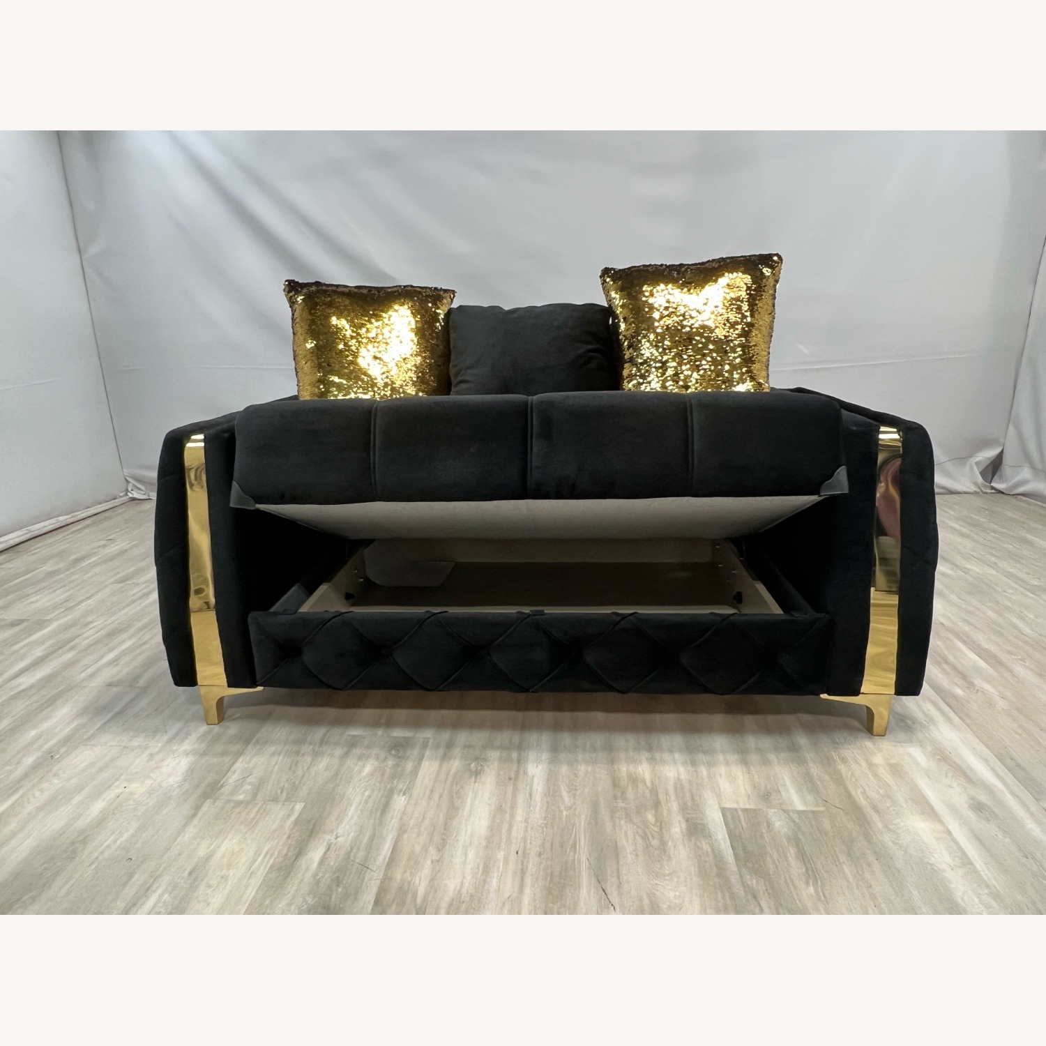 Latitude Run Lust Modern Style Loveseat In Black - image-10