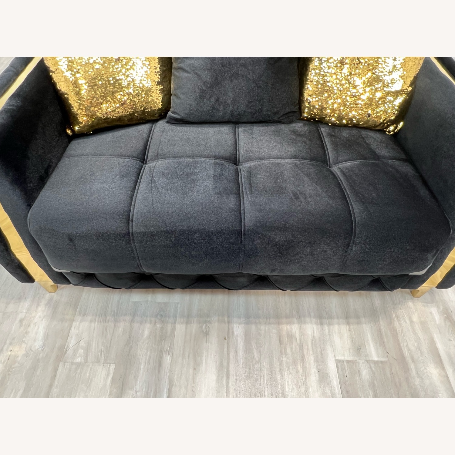 Latitude Run Lust Modern Style Loveseat In Black - image-8
