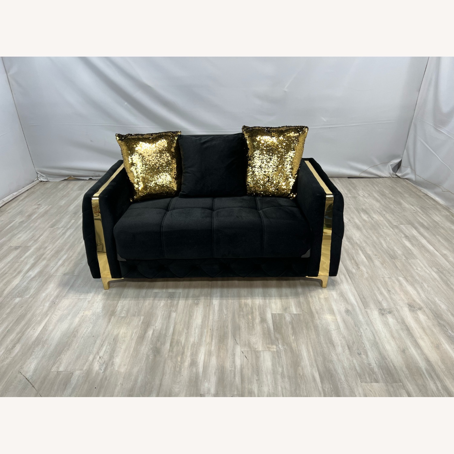 Latitude Run Lust Modern Style Loveseat In Black - image-2