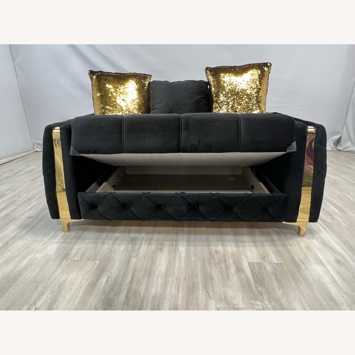 Latitude Run Lust Modern Style Loveseat In Black - image-12