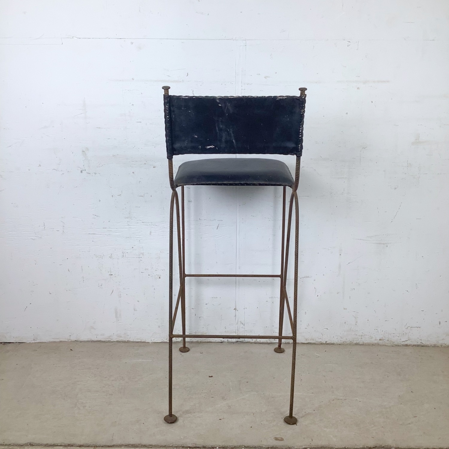 Vintage Studio-Made Iron Counter Stool - image-10