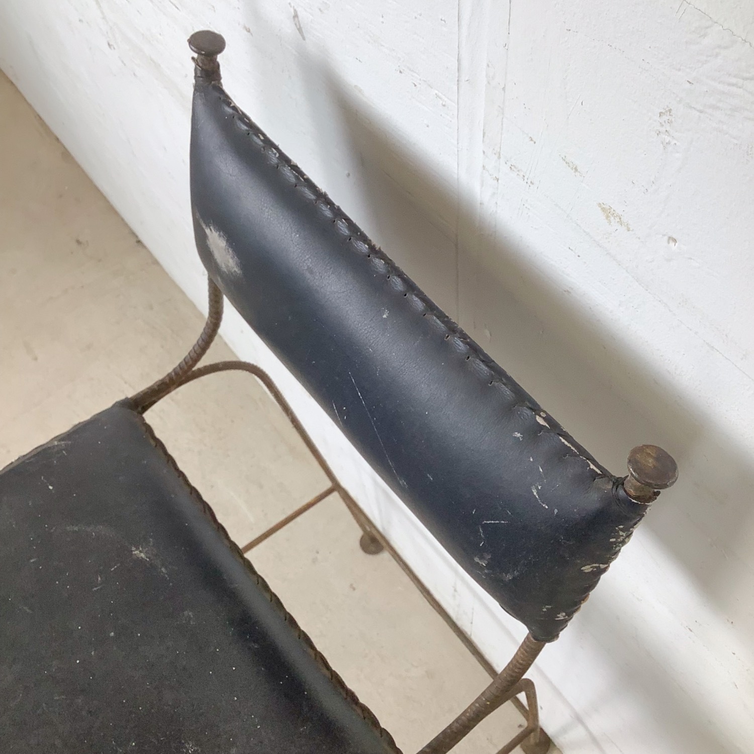 Vintage Studio-Made Iron Counter Stool - image-6