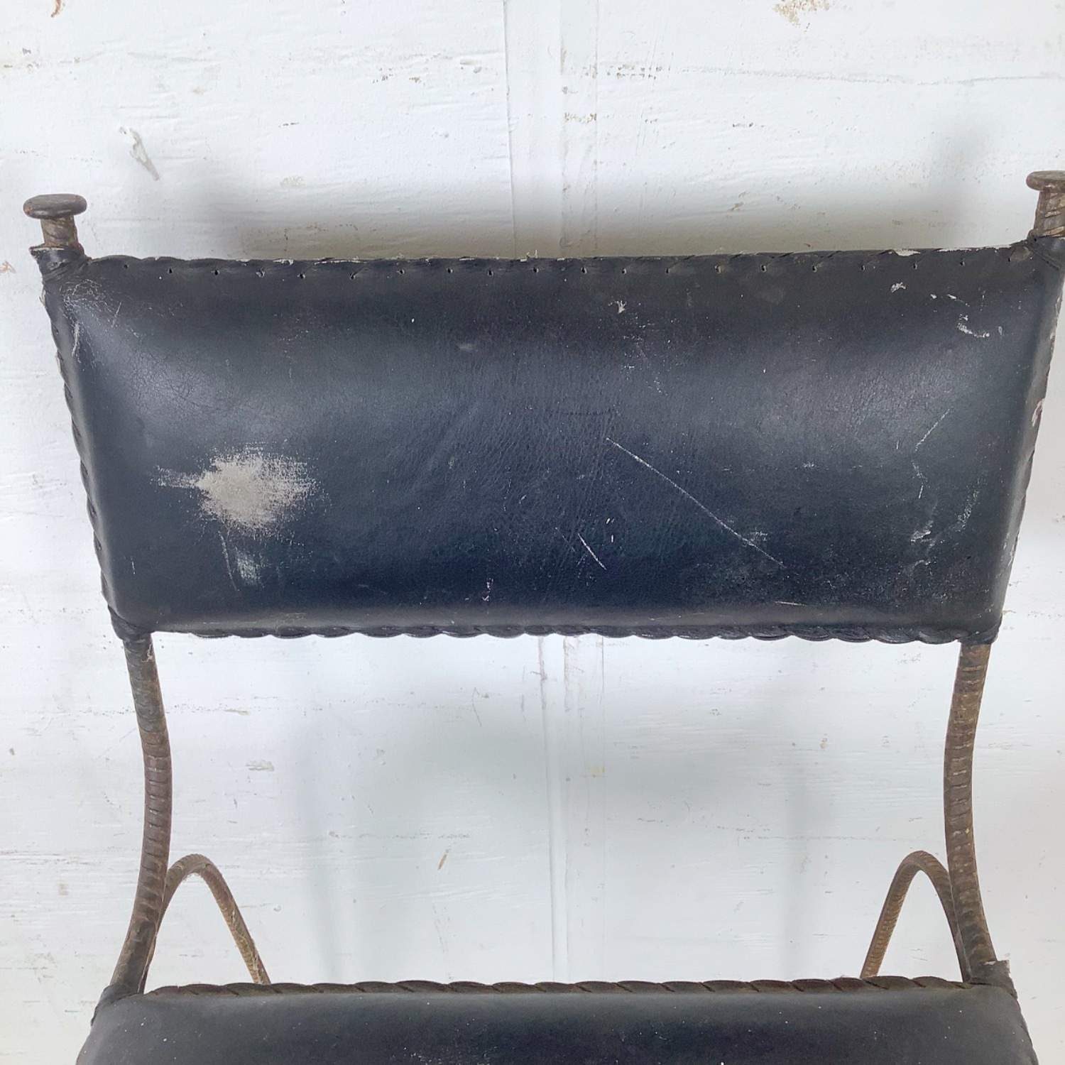 Vintage Studio-Made Iron Counter Stool - image-4