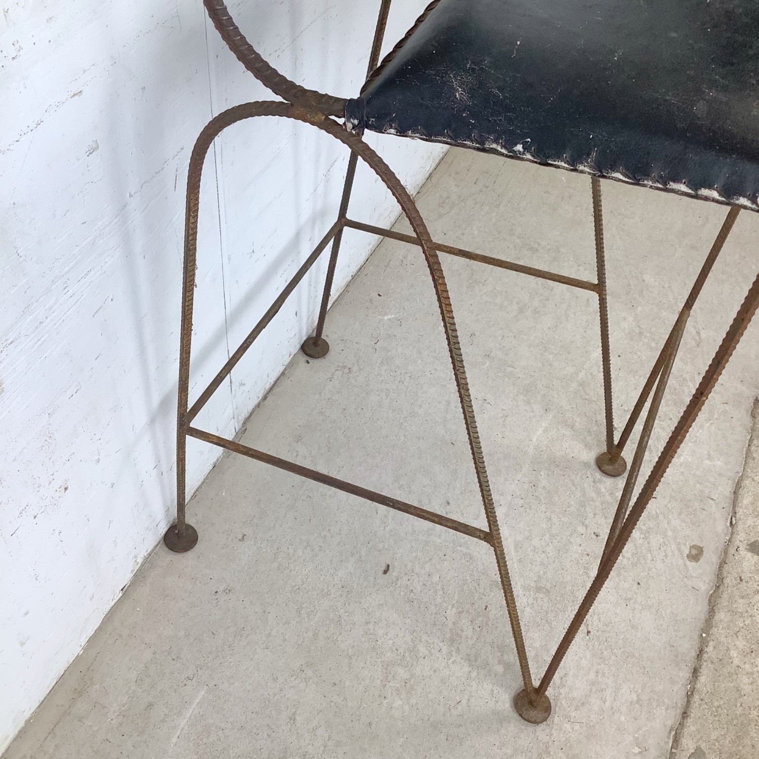 Vintage Studio-Made Iron Counter Stool - image-8
