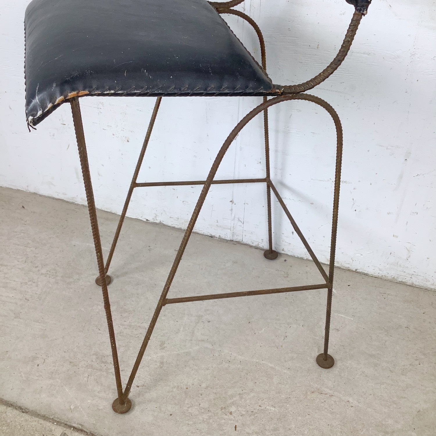 Vintage Studio-Made Iron Counter Stool - image-9