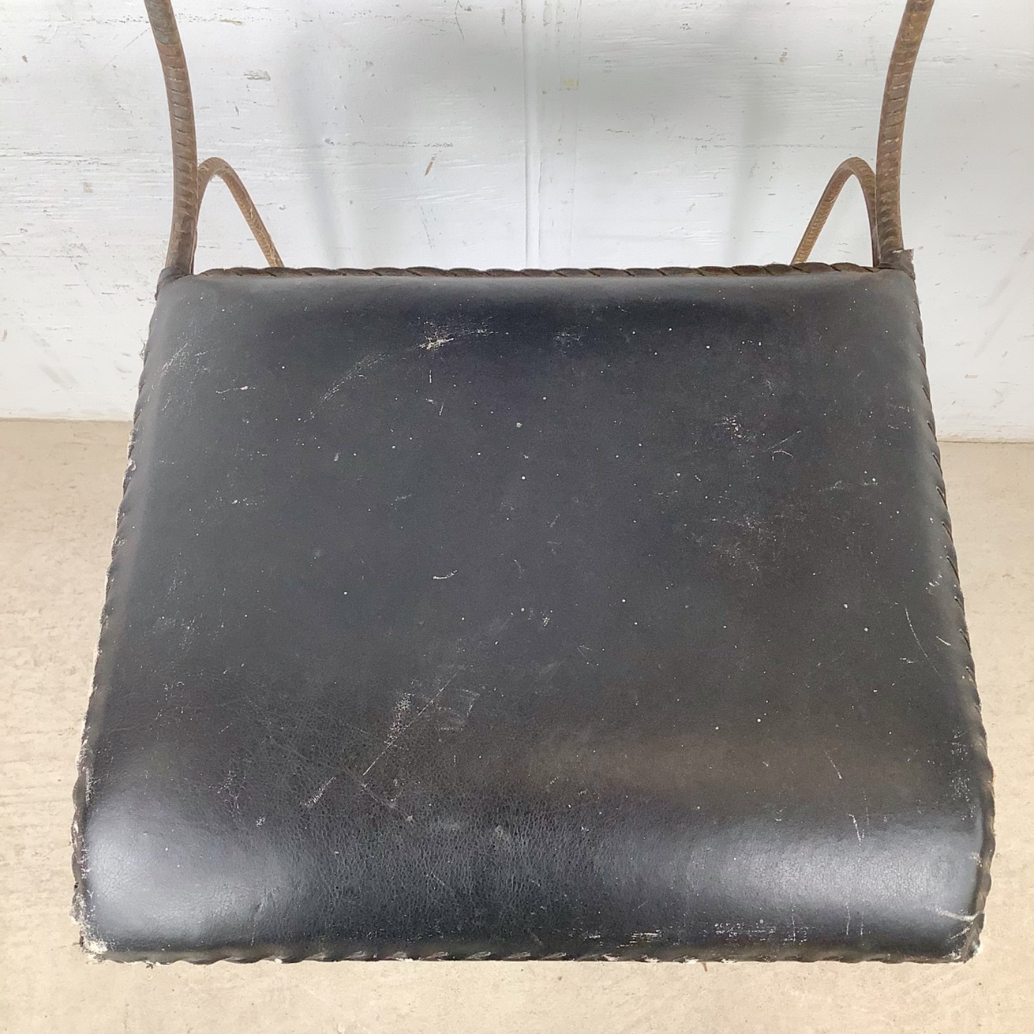 Vintage Studio-Made Iron Counter Stool - image-5