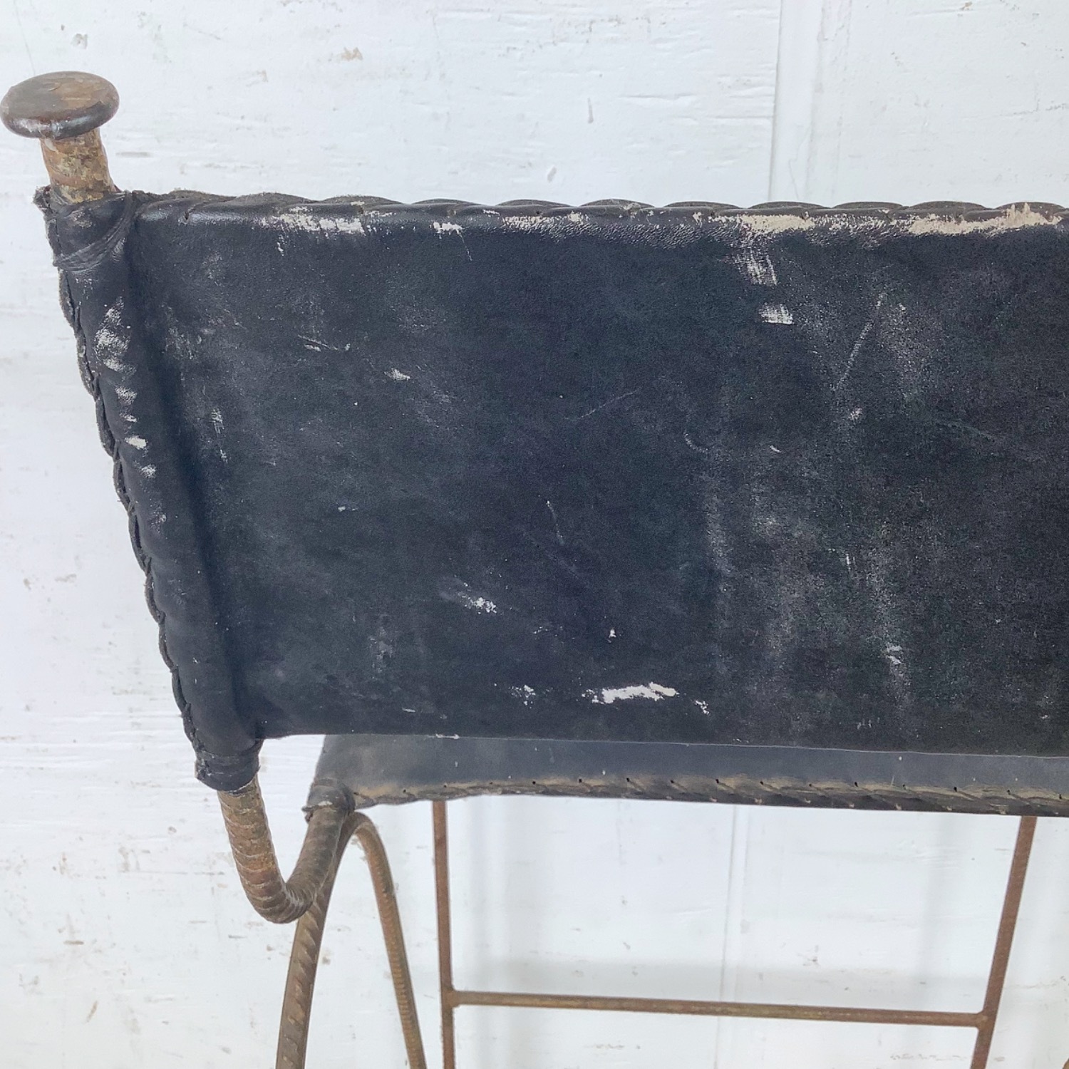 Vintage Studio-Made Iron Counter Stool - image-12