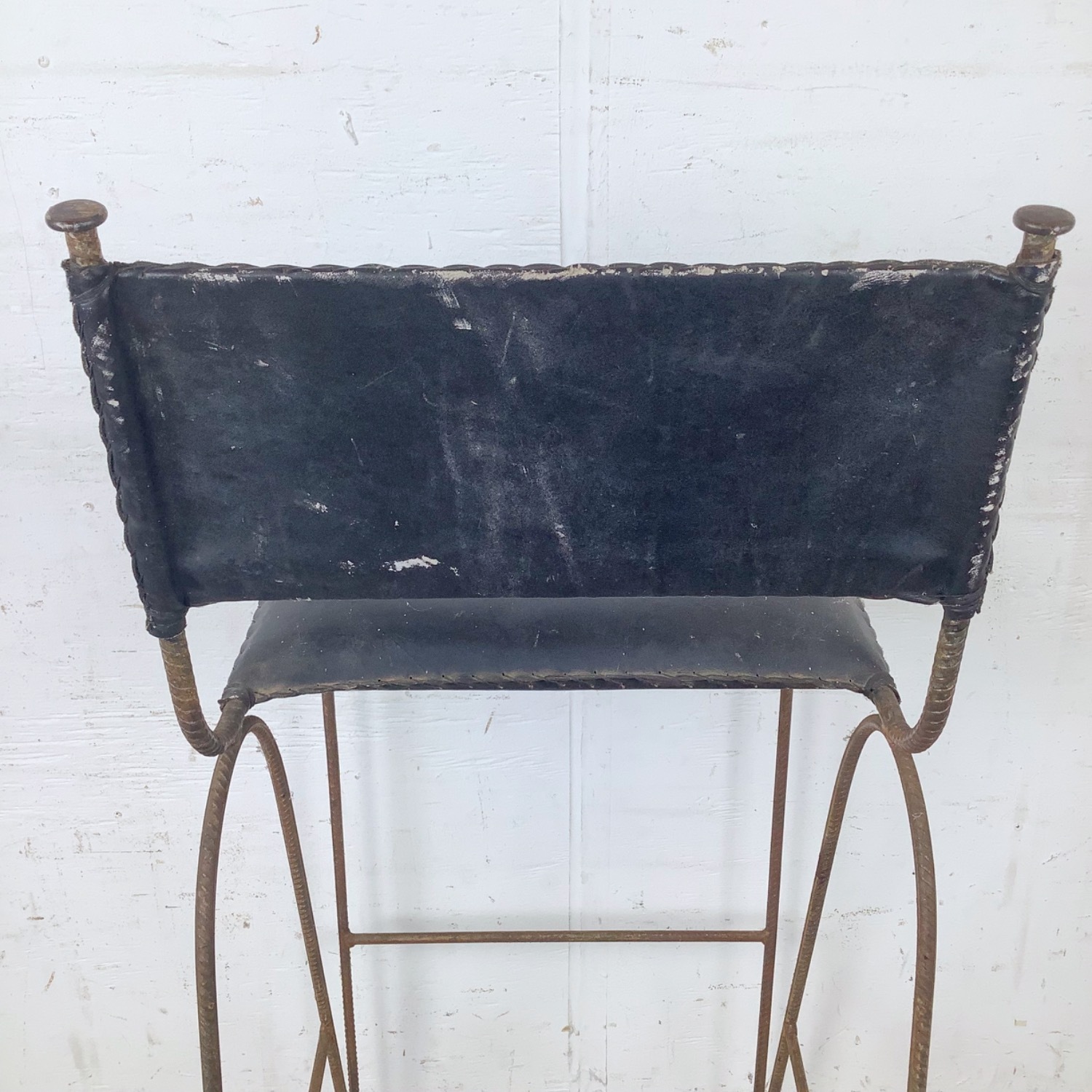 Vintage Studio-Made Iron Counter Stool - image-16