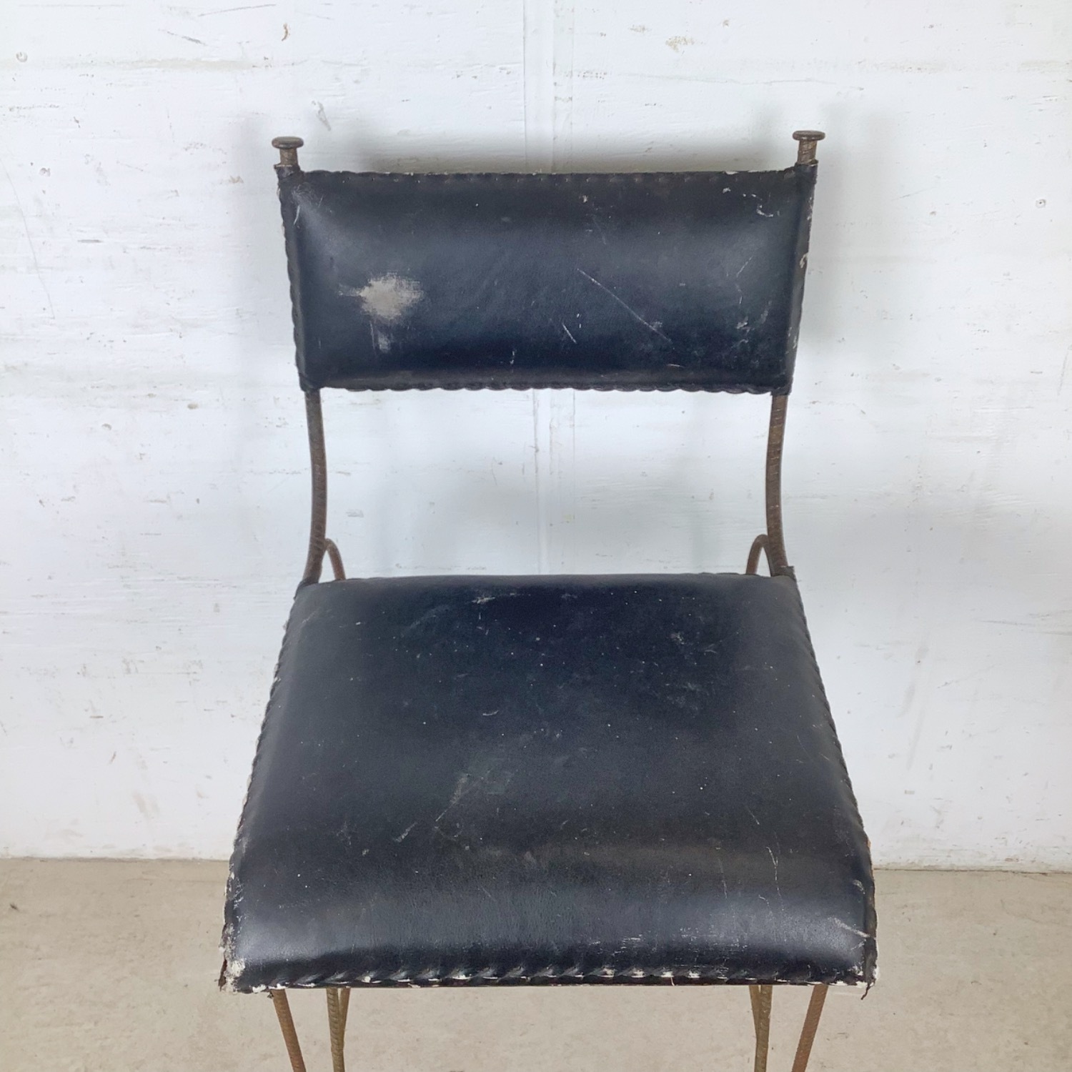 Vintage Studio-Made Iron Counter Stool - image-3
