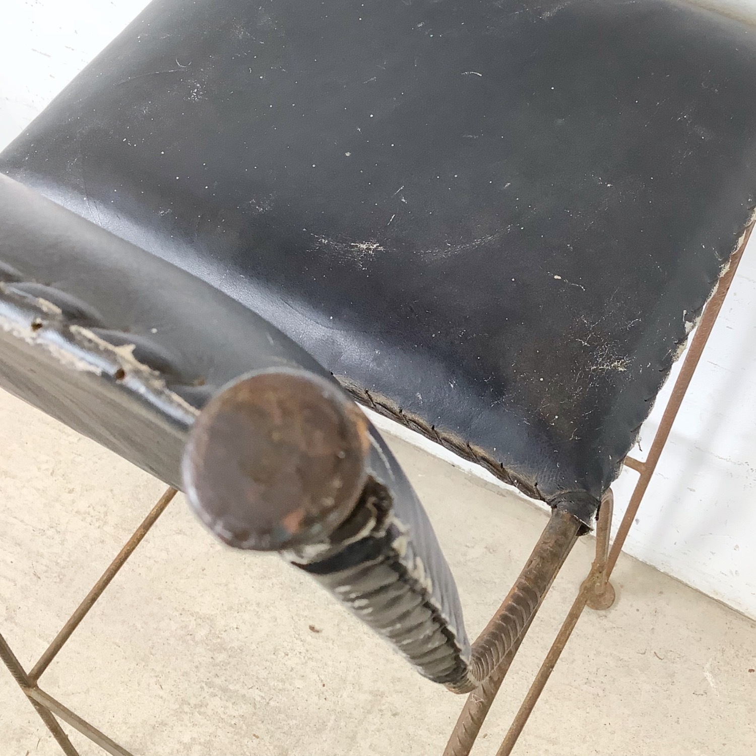 Vintage Studio-Made Iron Counter Stool - image-13