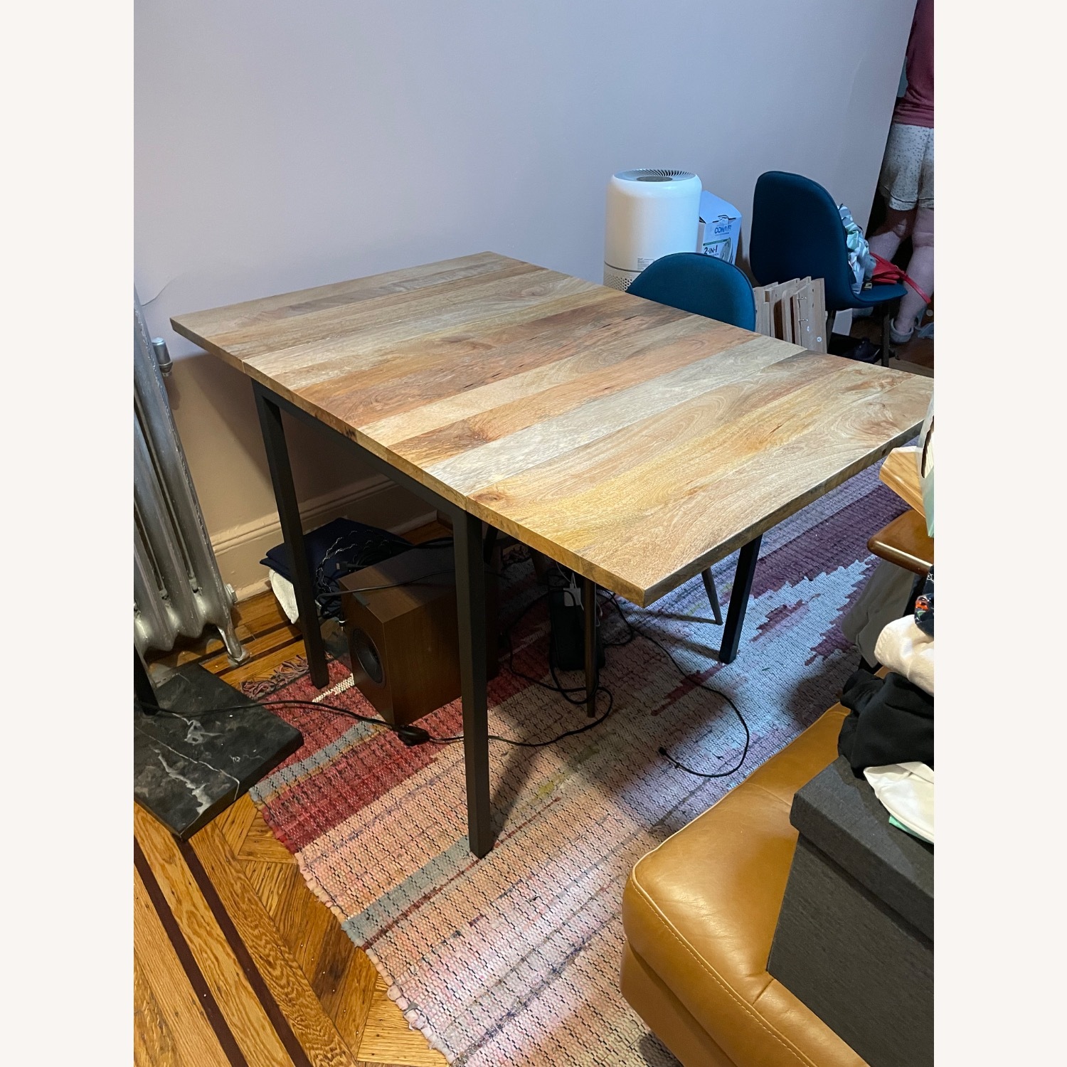 West Elm Box Frame Drop Leaf Extendable Table - image-2