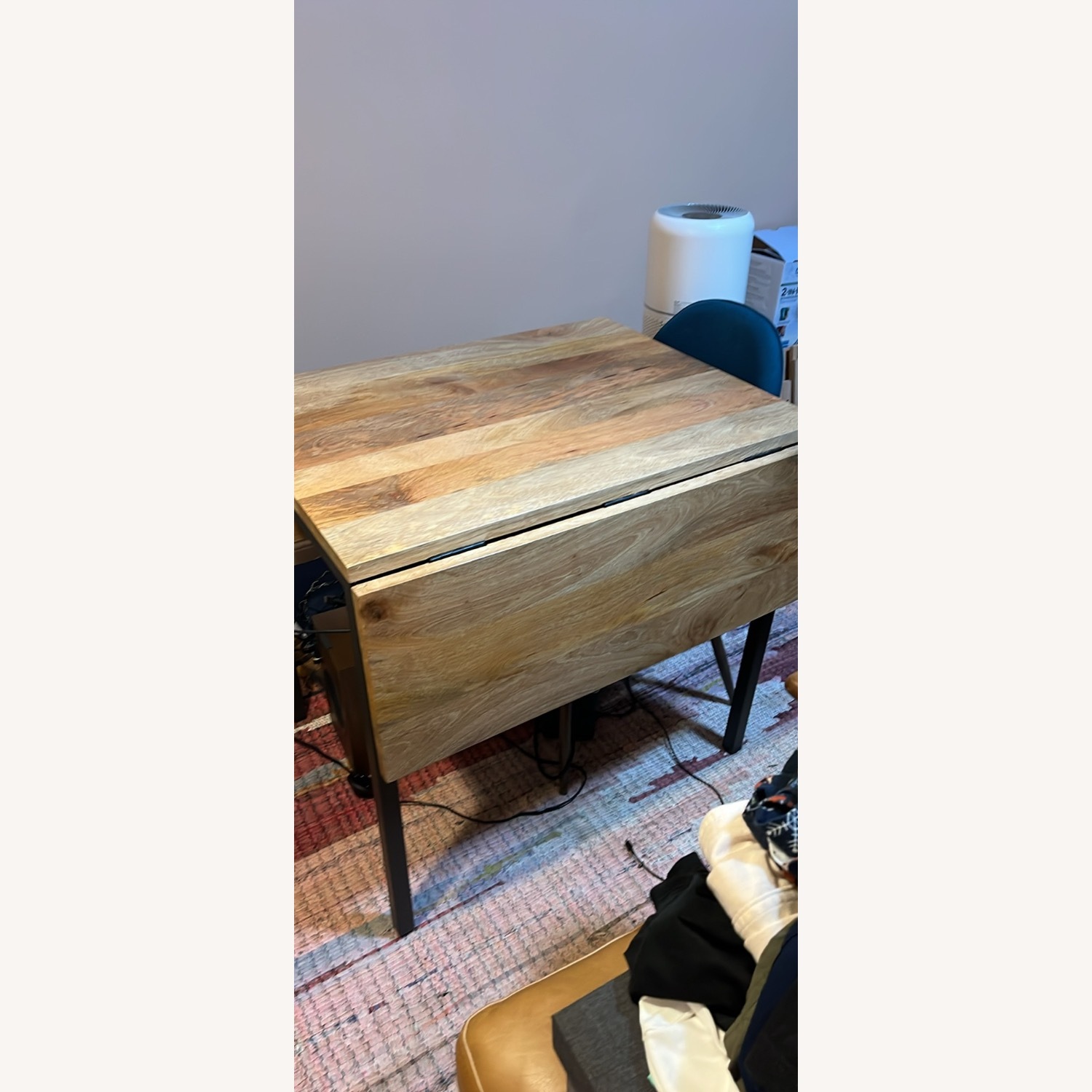 West Elm Box Frame Drop Leaf Extendable Table - image-3
