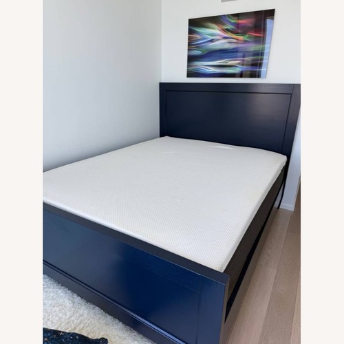 Used Crate & Barrel Harbor Indigo Queen Bed for sale on AptDeco