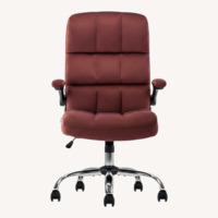 Burgendy Velvet Office Chair