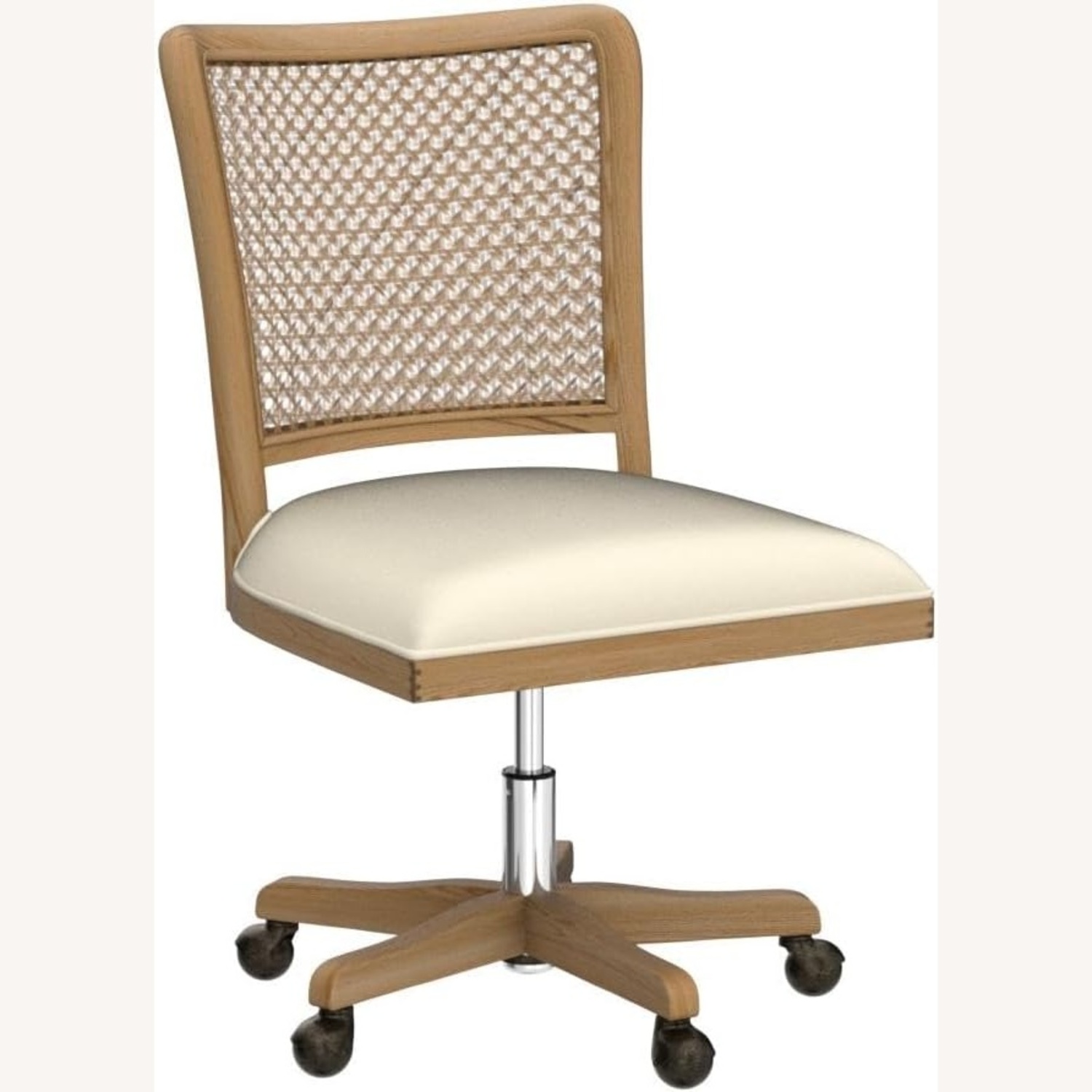 Beige Wood Office Chair - image-4