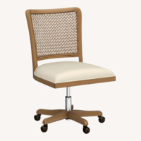 Beige Wood Office Chair
