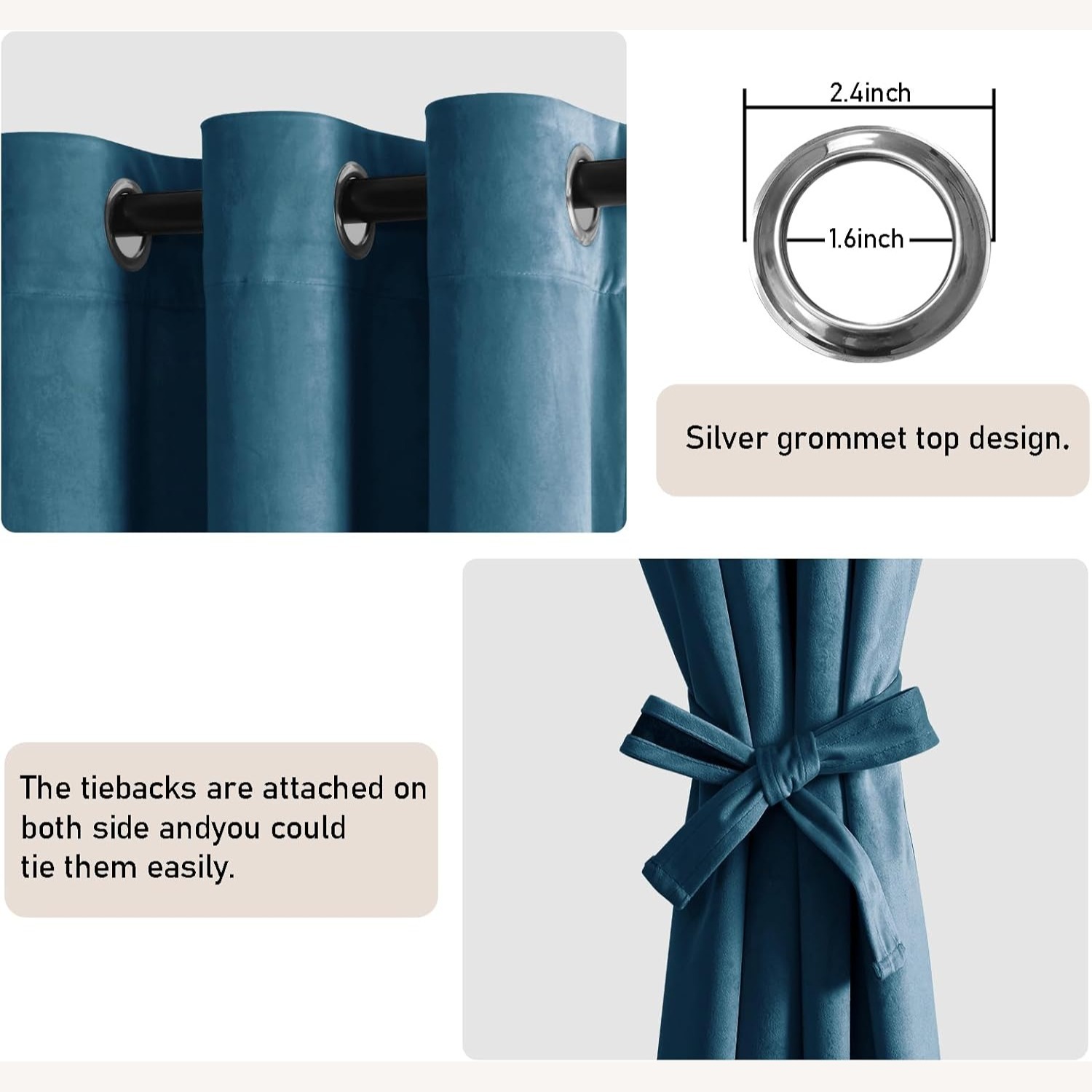 Navy Velvet Curtain - image-3