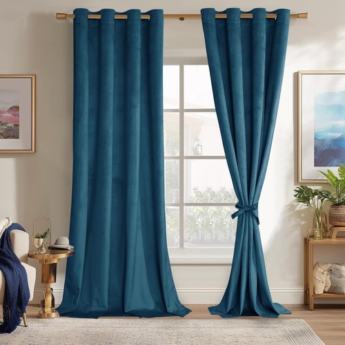 Used Navy Velvet Curtain for sale on AptDeco