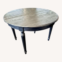  Black Wood Dining Table With Expansion Leaf