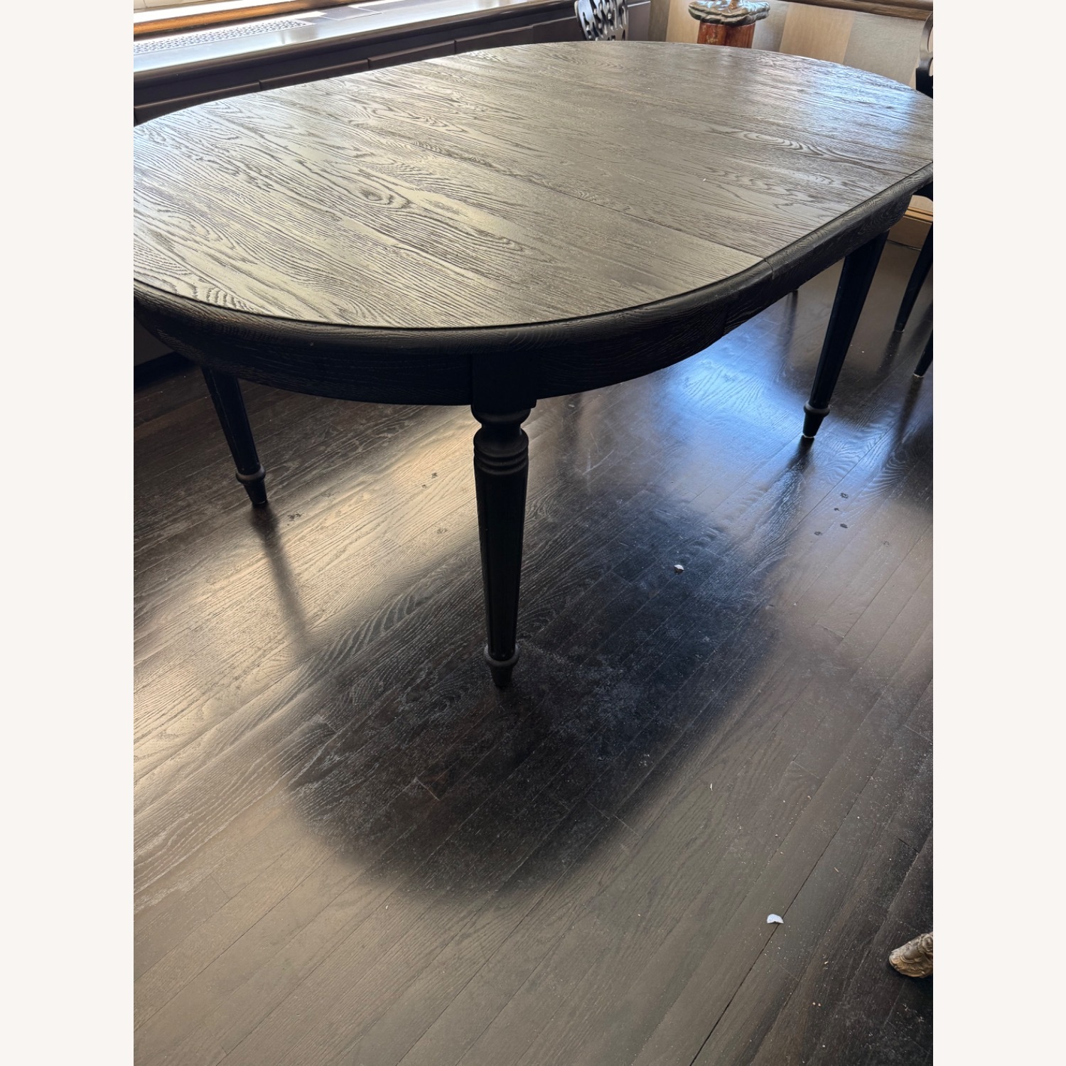 Black Wood Dining Table With Expansion Leaf - image-3