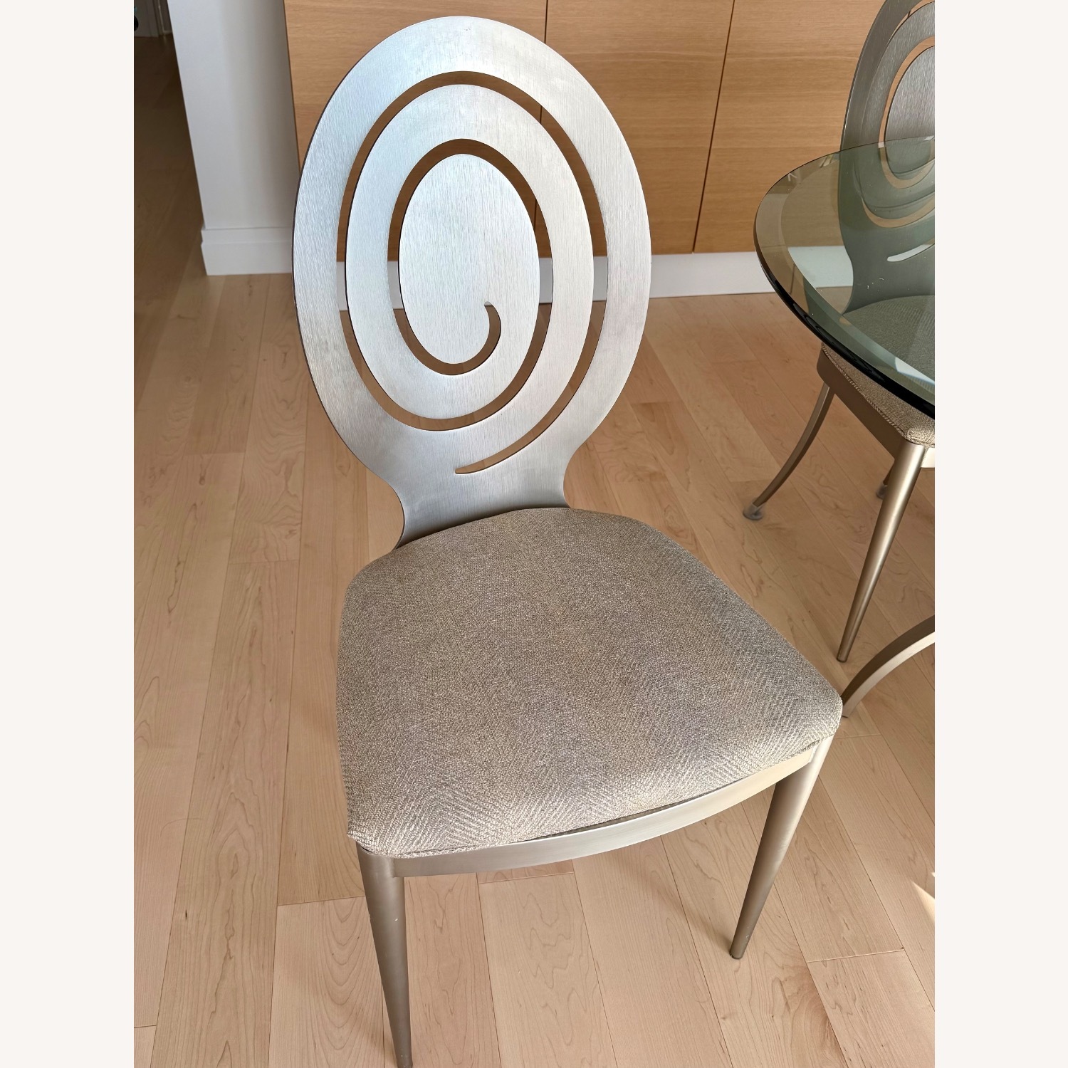 Ethan Allen Radius Silver & Glass Dining Set - image-4