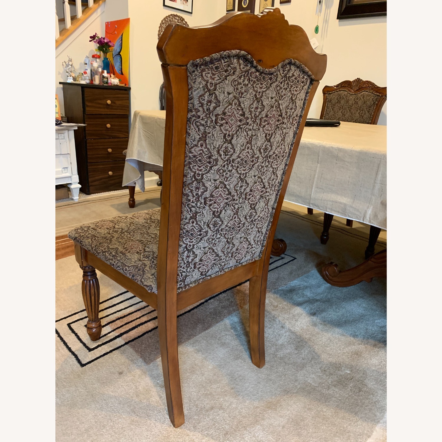 Expandable Elegant Dining Table with 6 Chairs - image-1