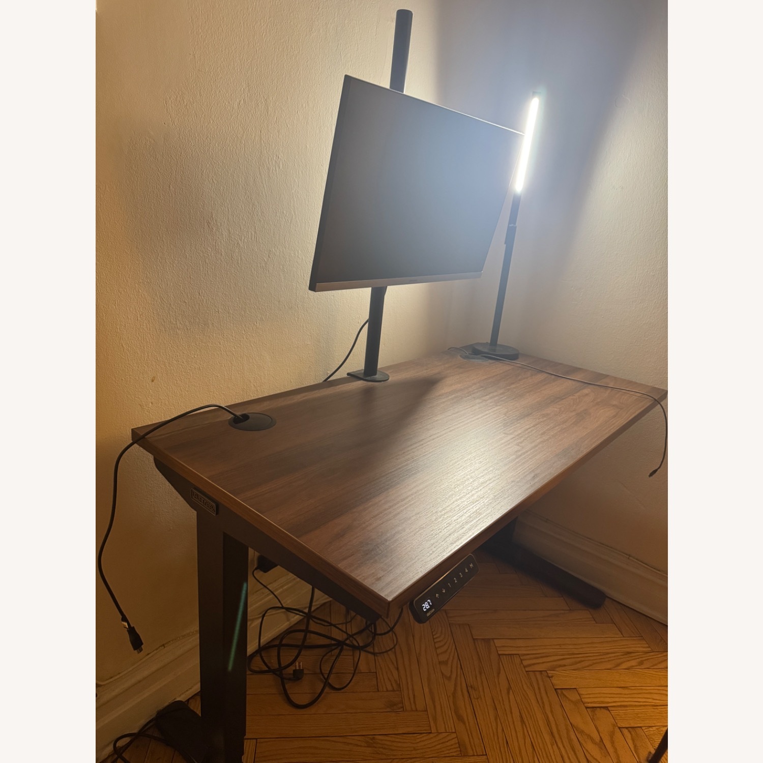 Uplift Standing Desk Dark Brown Metal Desk - image-2