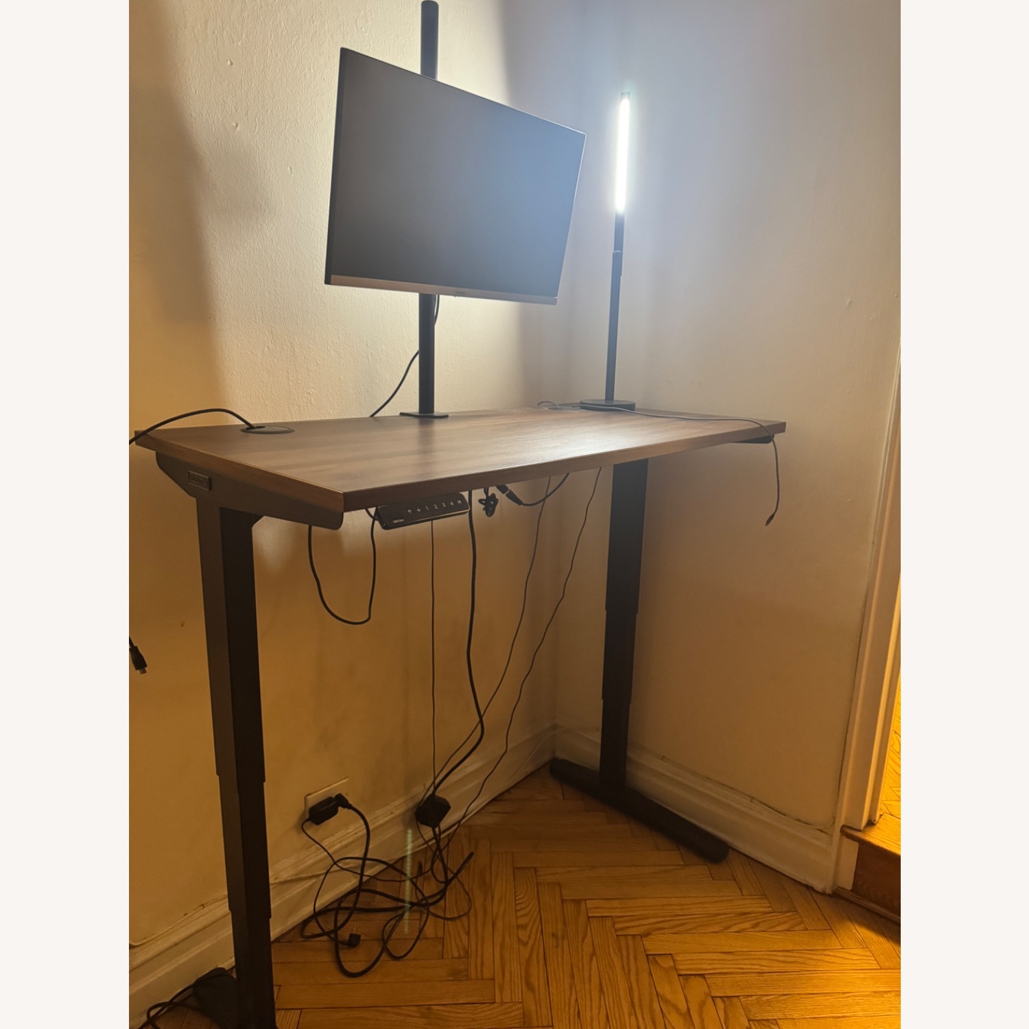 Uplift Standing Desk Dark Brown Metal Desk - image-3