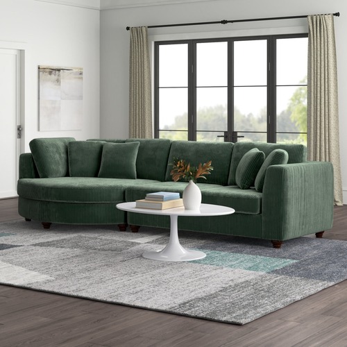 Used Wayfair Atosa Green 3+ Piece Sectional for sale on AptDeco