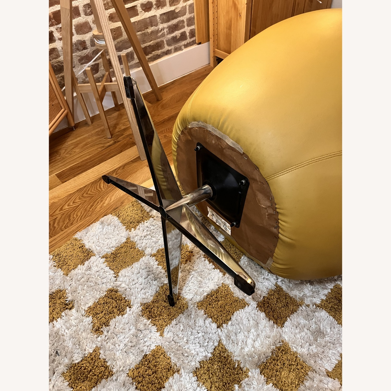 Vintage MCM Pod Swivel Chair — Mustard Yellow - image-5