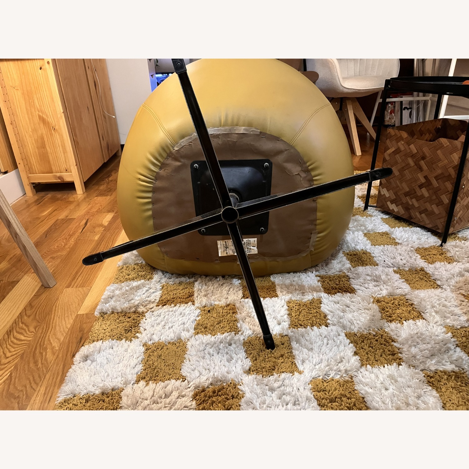 Vintage MCM Pod Swivel Chair — Mustard Yellow - image-4