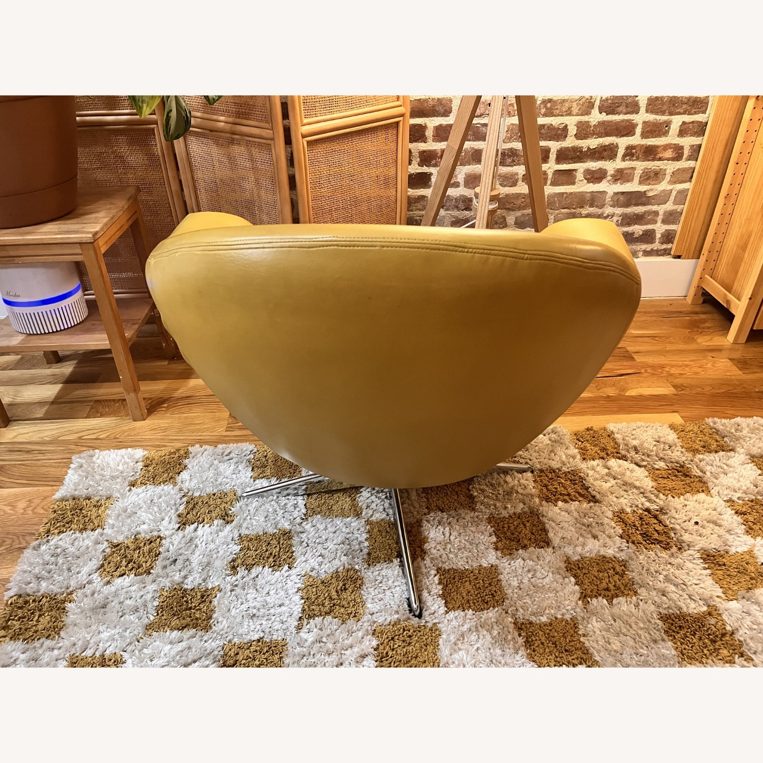 Vintage MCM Pod Swivel Chair — Mustard Yellow - image-8