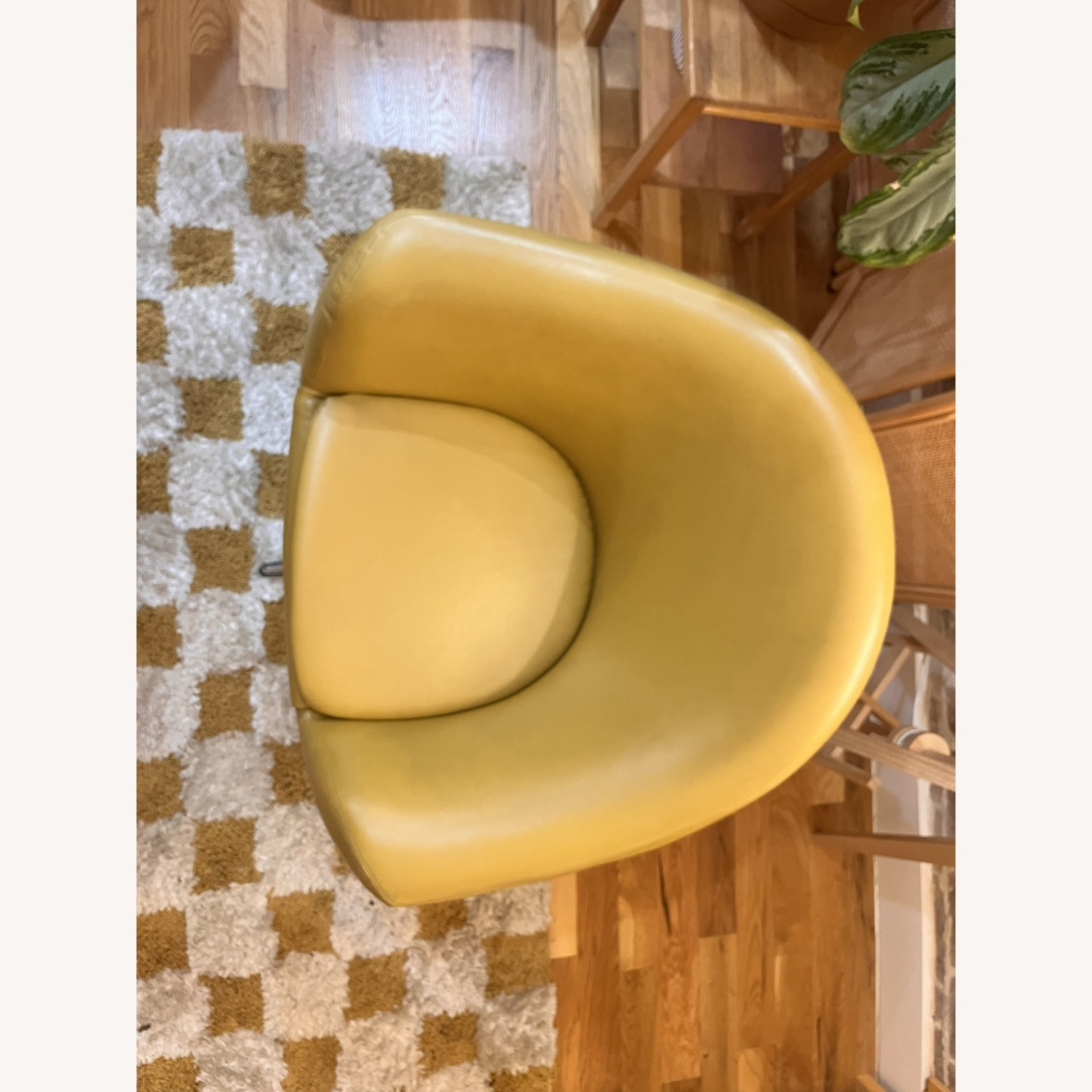 Vintage MCM Pod Swivel Chair — Mustard Yellow - image-7