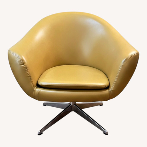 Used Vintage MCM Pod Swivel Chair — Mustard Yellow for sale on AptDeco