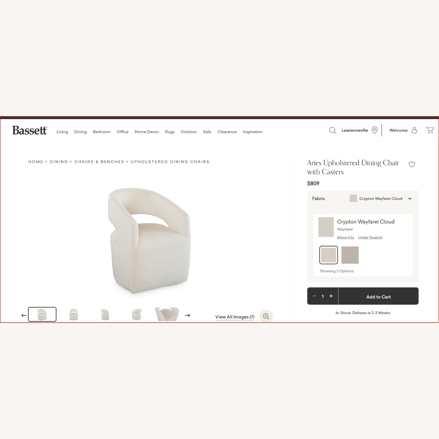 Bassett Aries White Accent Chairs - image-2