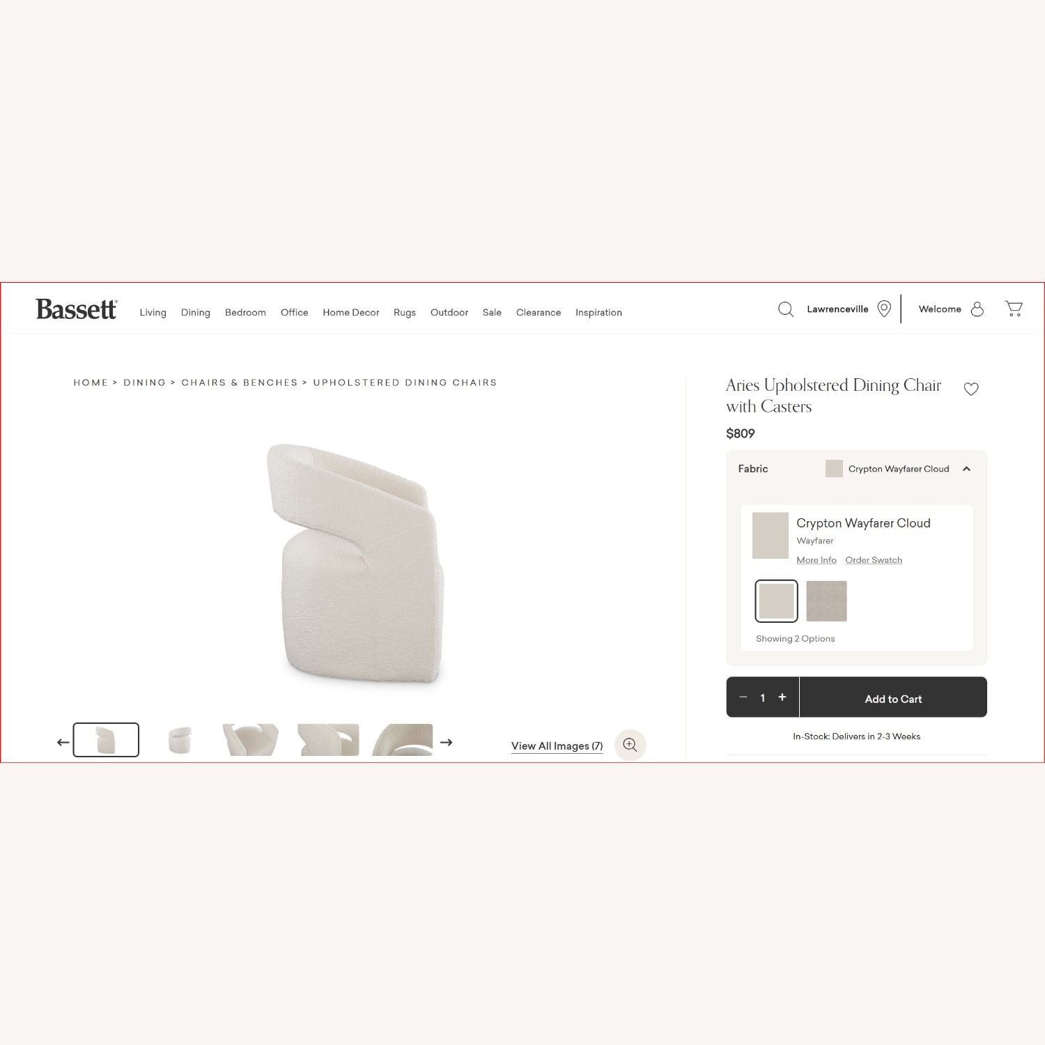 Bassett Aries White Accent Chairs - image-3