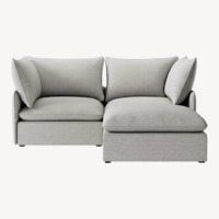 CB2 Linen Lounge Sofa with Matching Ottoman