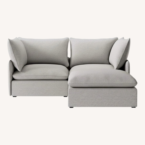 Used CB2 Linen Lounge Sofa with Matching Ottoman for sale on AptDeco