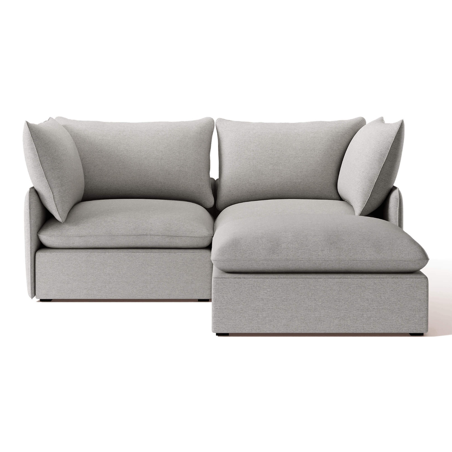 CB2 Linen Lounge Sofa with Matching Ottoman - image-6